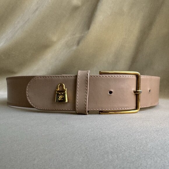 Karl Lagerfeld Vintage Beige Leather Gold Hardware Bags Decor - Picture 11 of 12